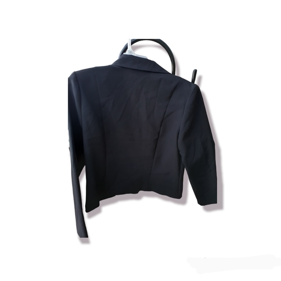 Womens vintage Sz 11/12 Black Expressions Blazer Cropped button up Jacket - Picture 3 of 4